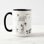 College Inspired Coffee Funny Girly Custom Name Mug<br><div class="desc">College Inspired Coffee Funny Girly Personalized Name Coffee Mugs features the text "College inspired coffee" accented with a variety of girly love heart doodles with your personalized name below. Perfect gift for college students,  graduates,  staff,  deans,  teachers and more. Designed for you by © Evco Studio www.zazzle.com/store/evcostudio</div>