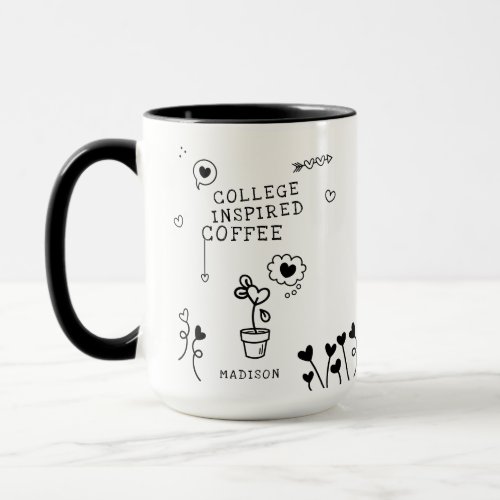 College Inspired Coffee Funny Girly Custom Name Mug