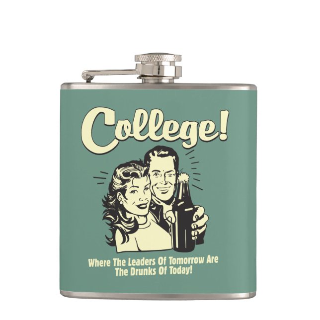 College: Leaders Tomorrow Drunk Today Flask (Front)