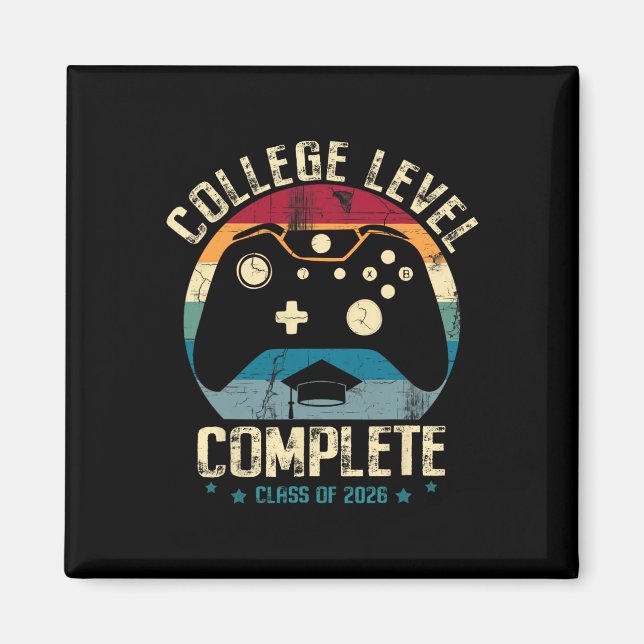 College Level Complete Cl Of 2026 Gamer Graduation Magnet (Front)