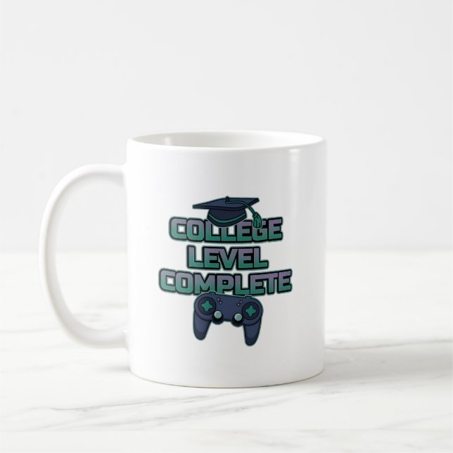 College Level Complete Gamer Graduation Neon Coffee Mug (Left)