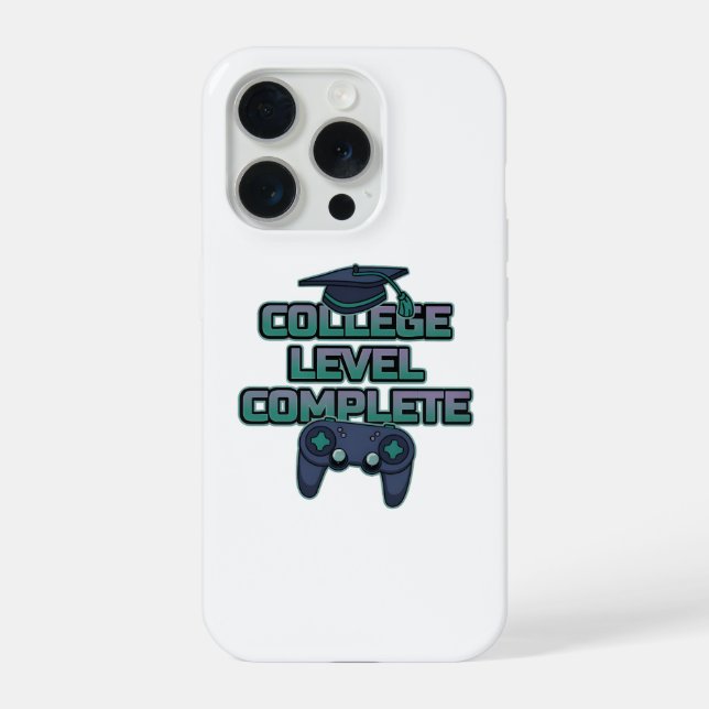 College Level Complete Gamer Graduation Neon iPhone Case (Back)