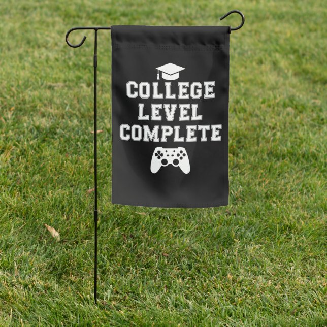 College Level Complete Graduation Gamer Gaming Garden Flag (In SItu)
