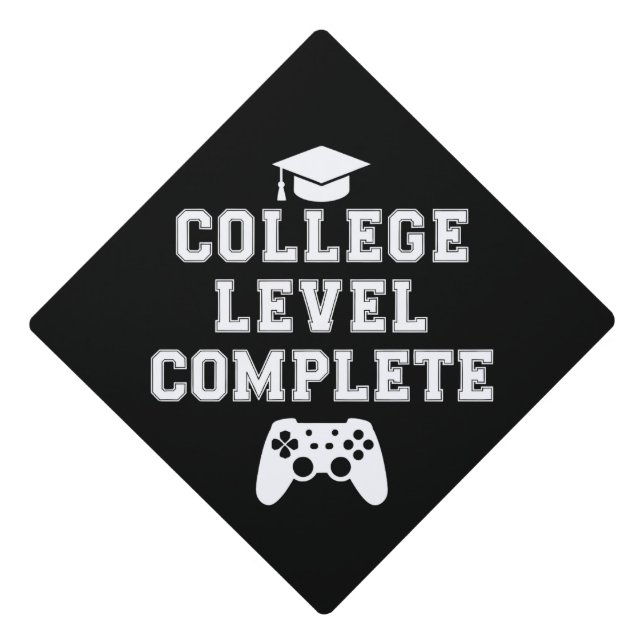 College Level Complete Graduation Gamer Gaming Graduation Cap Topper (Front)