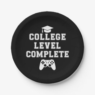 College Level Complete Graduation Gamer Gaming Paper Plates