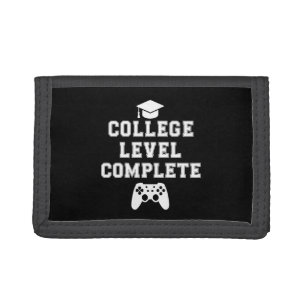 College Level Complete Graduation Gamer Gaming Trifold Wallet