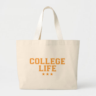 College Life - Orange Large Tote Bag