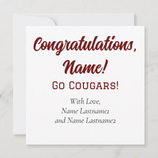 College of Charleston Personalized Gift Card