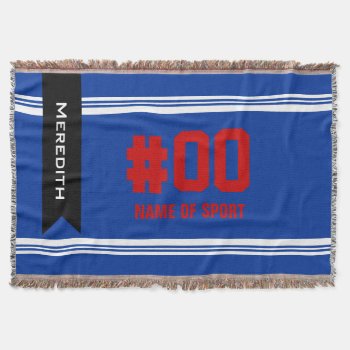 College Or High School Athlete Sports Throw Blanket by giftsbygenius at Zazzle