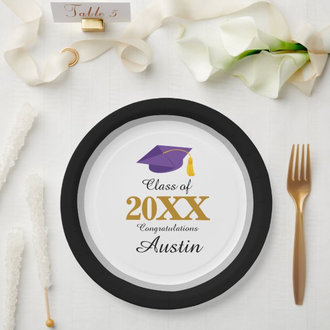 College or High School Graduation Paper Plates (Wedding)