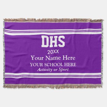 College Or High School Student Varsity Throw Blanket by giftsbygenius at Zazzle