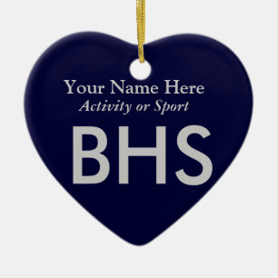 College or High School Varsity Letter Keepsake Ceramic Ornament