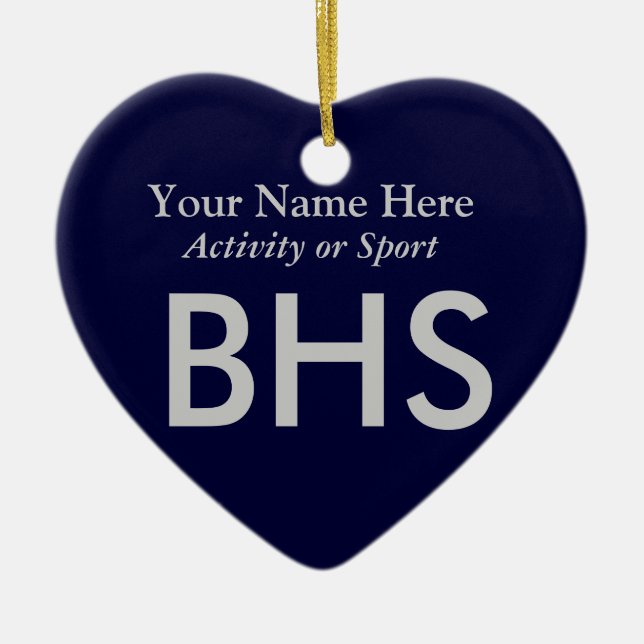 College or High School Varsity Letter Keepsake Ceramic Ornament (Front)