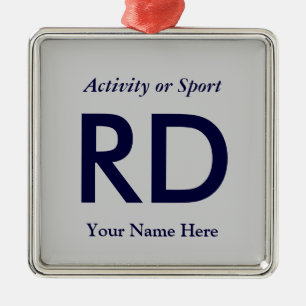 College or High School Varsity Letter Keepsake Metal Ornament