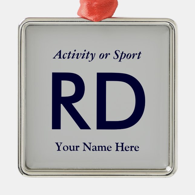 College or High School Varsity Letter Keepsake Metal Ornament (Front)