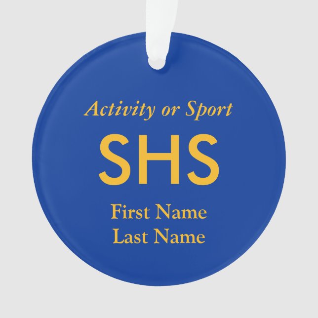 College or High School Varsity Letter Keepsake Ornament (Front)