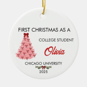 College Ornament, Custom Name & University Ceramic Ornament