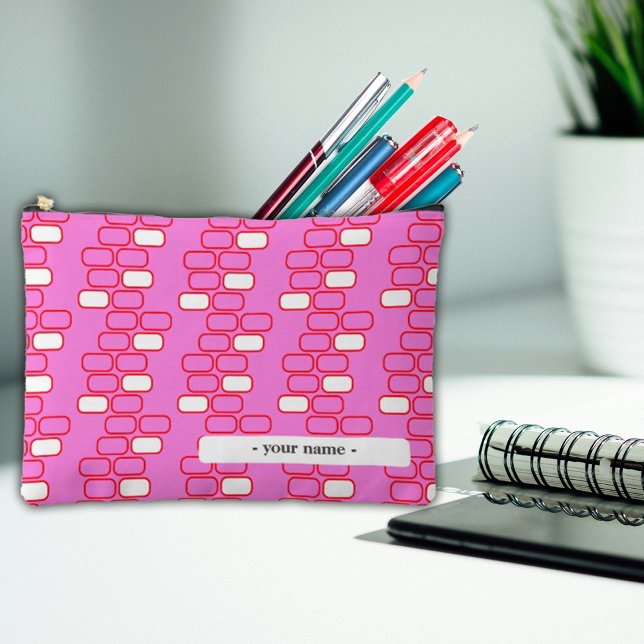 College Pencil Case Pouch Pink Retro Customize  (Creator Uploaded)
