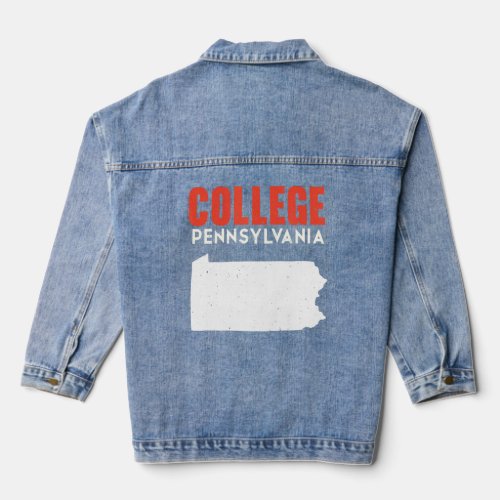College Pennsylvania USA State America Travel  Denim Jacket