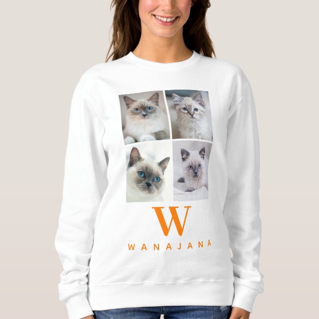 College Pet Photo Monogram | Animal Lovers Custom Sweatshirt (Front)