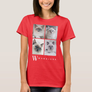 College Pet Photo Monogram: Women's Minimal Custom T-Shirt