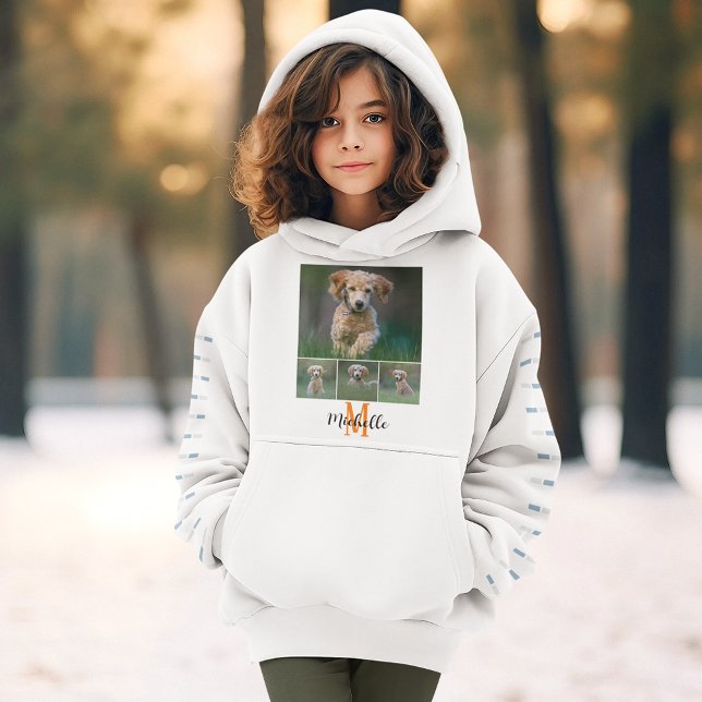 College Photo Monogram Script Name Girls Custom Hoodie (Creator Uploaded)