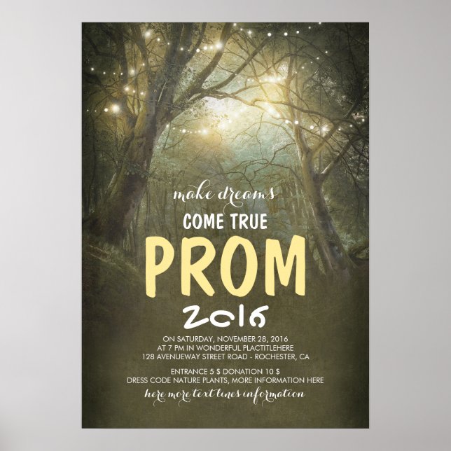 College Poster Prom Rustic Trees Woodland (Front)