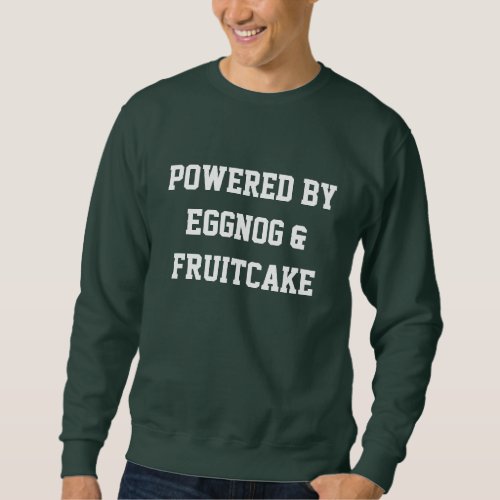 College Powered By Eggnog Christmas Menâs Sweater