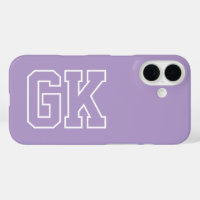 College Purple White Varsity Monogram Initials