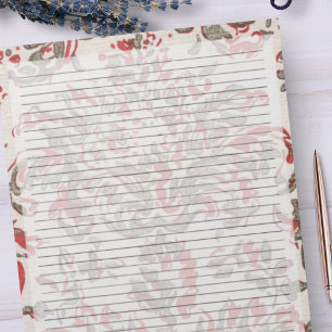 College Rule Retro Red Mid Century Vintage Design Notepad