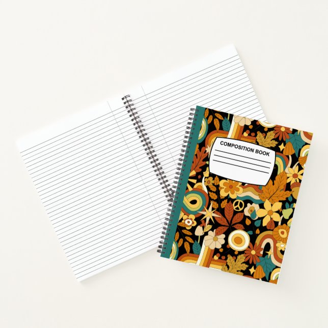 College ruled mushrooms spiral composition notebook (Inside)