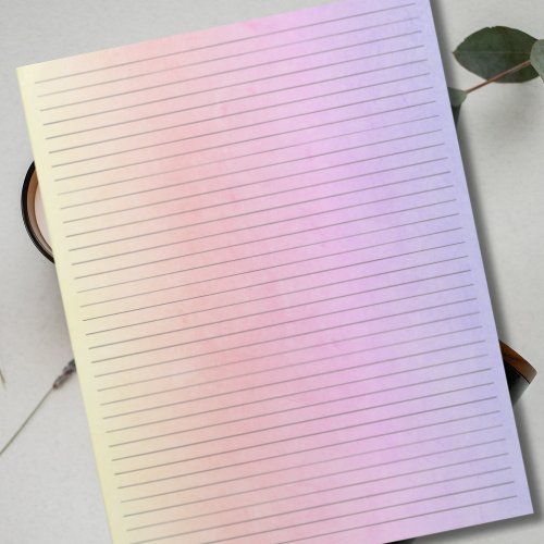College Ruled Paper _ Watercolor Pink and Purple Notepad