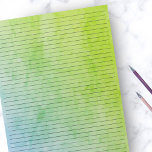 College Ruled | Vintage Blue Green Watercolor Notepad<br><div class="desc">College Ruled Notepad - Standard Letter Size Pages - 8.5" X 11" with Black College Ruled Lines on Each Page for Easy Writing - One Sided Notebook Paper with a Vintage Blue & Lime Green Rustic Watercolor Background</div>