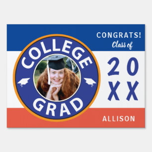 College School Photo Graduation Yard Sign