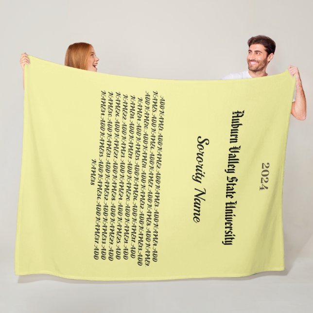 College Sorority Personalize Fleece Blanket (In Situ)