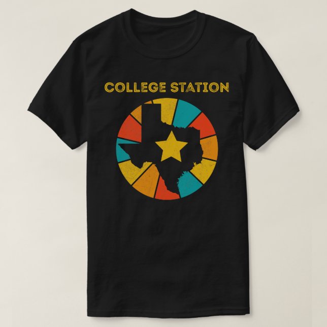 College Station Texas Vintage Distressed Souvenir  T-Shirt (Design Front)