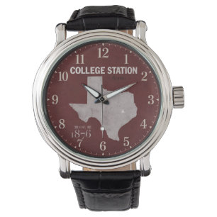 College Station Texas Vintage State Map Watch