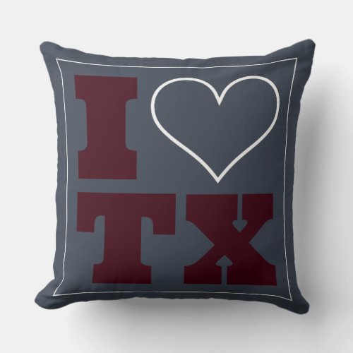 College Station TX Game Day School Pride Accent Throw Pillow