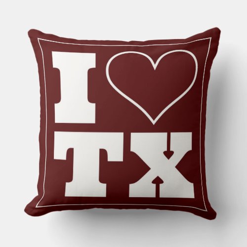 College Station TX Game Day School Pride Accent Throw Pillow