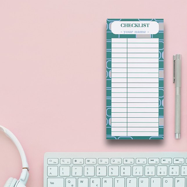 College Stationery Green Retro Customize  Magnetic Notepad (Creator Uploaded)