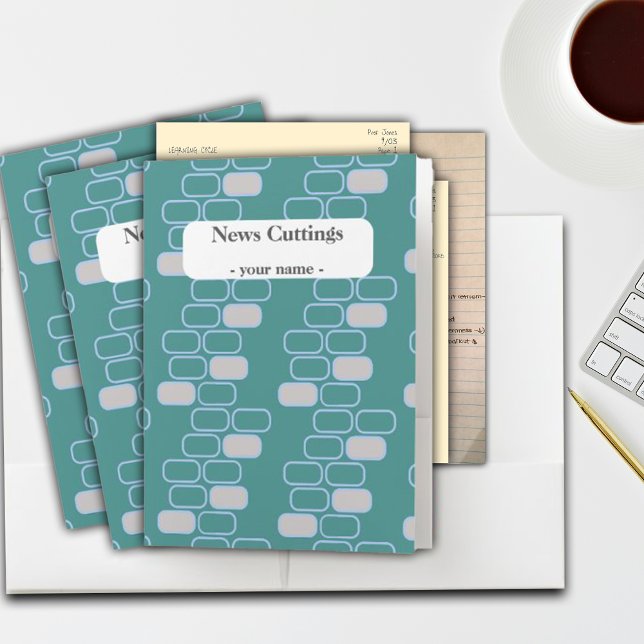 College Stationery Green Retro Customize  Pocket Folder (Creator Uploaded)