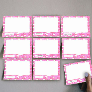 College Stationery Pink Retro Customize Post-it Notes