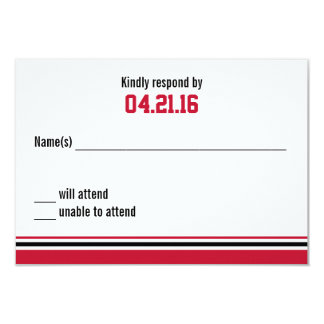 College Stripe Bar Mitzvah Response Card