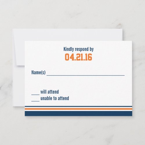 College Stripe Bar Mitzvah Response Card