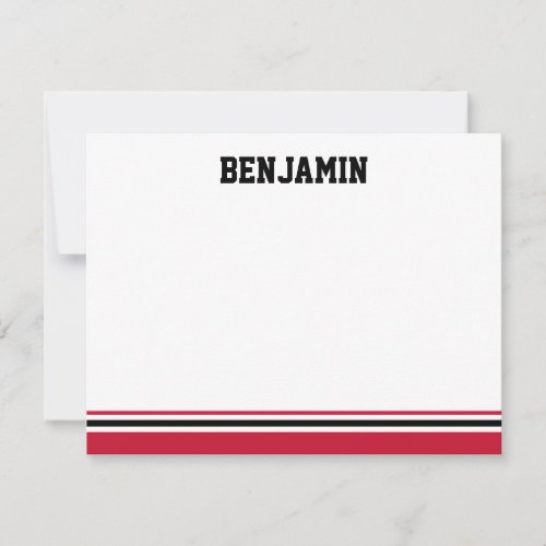 College Stripe Bar Mitzvah Thank You Card