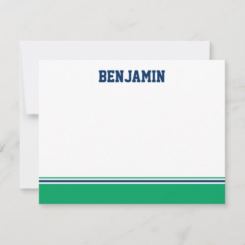 College Stripe Bar Mitzvah Thank You Card