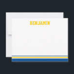 College Stripe Bar Mitzvah Thank You Card<br><div class="desc">This sporty thank you card design corresponds with the College Stripe Invitation suite.</div>