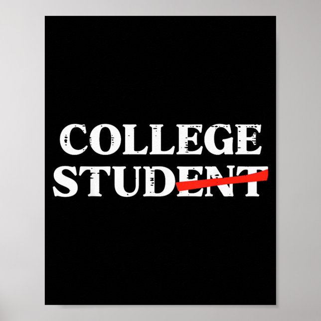 College Stud Student Funny Humor University Party  Poster (Front)