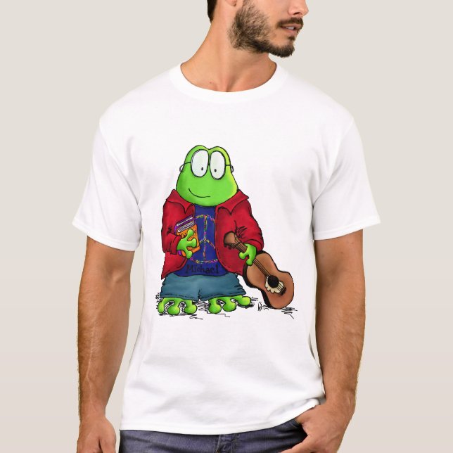 College Student Frog Michael (Personalized) T-Shirt (Front)