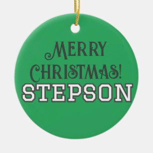  College Student Text Merry Christmas Stepson Ceramic Ornament